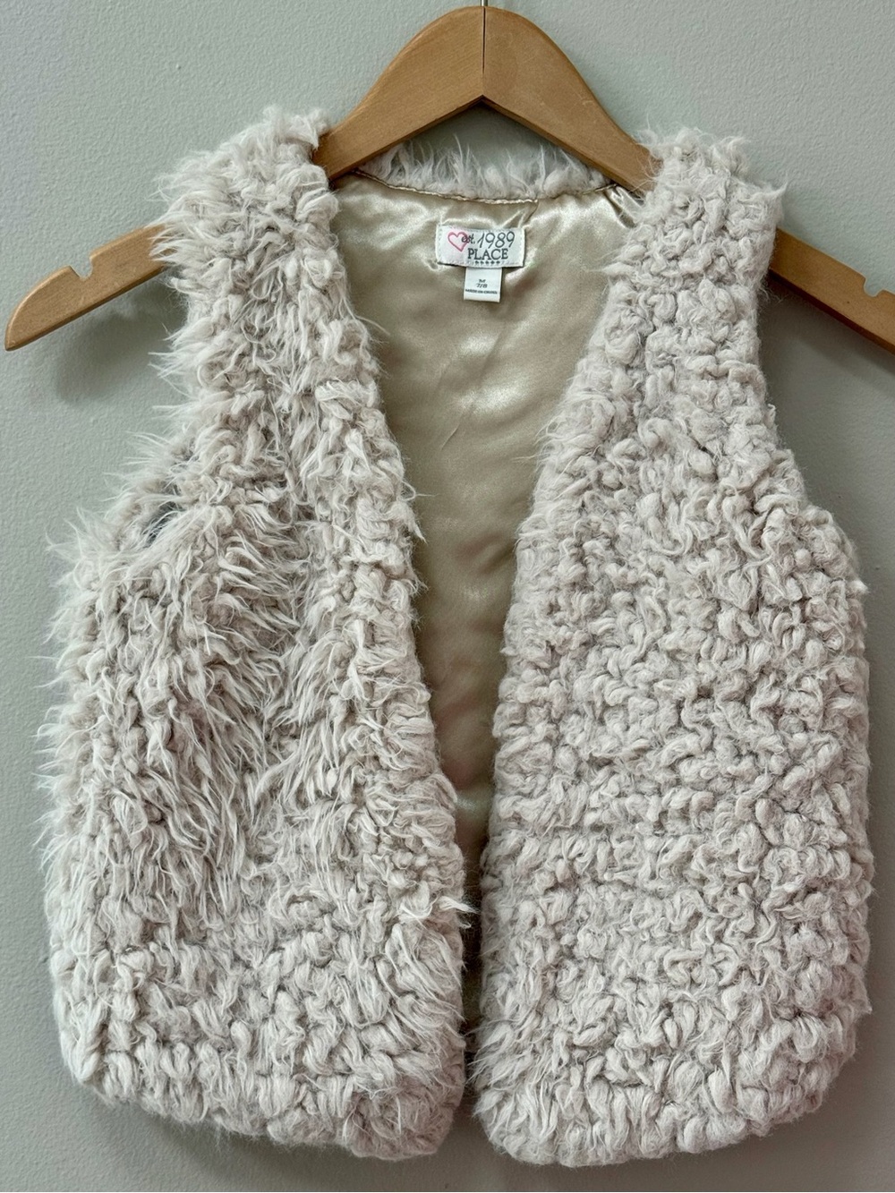 Place Cream Faux Fur Girls' Vest